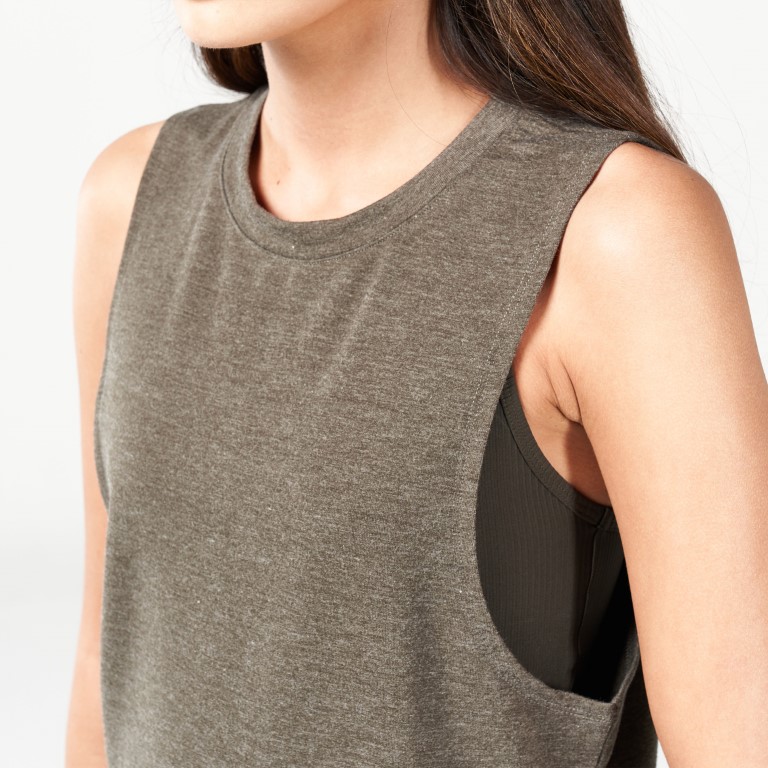 Code Marl Tank - Khaki Marl